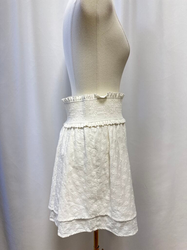 Rails White Embroidered Mini Skirt
