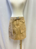 Good American Tan Belted Cargo Skirt