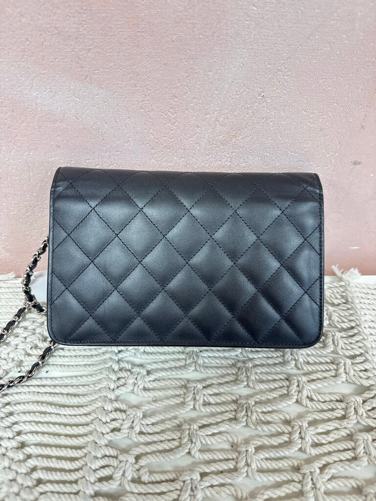 Chanel Black Cambon Line Wallet on a Chain w/Box