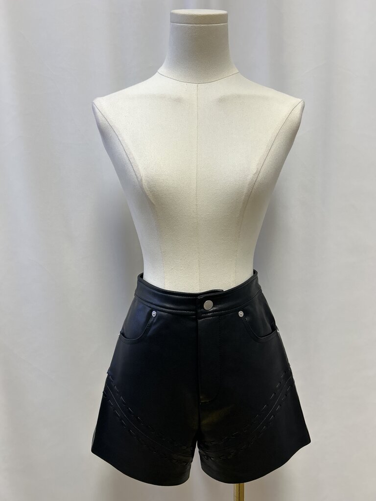 Blank NYC Black Faux Leather Shorts