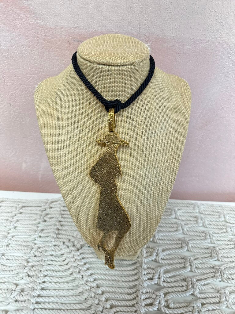 YSL Silhouette Pendant Necklace