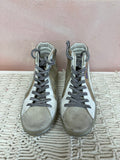 Golden Goose White and Silver Hi Top Sneaker