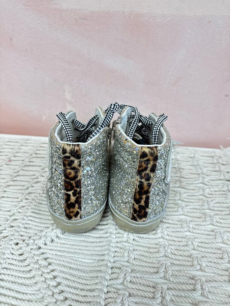 Golden Goose White and Silver Hi Top Sneaker
