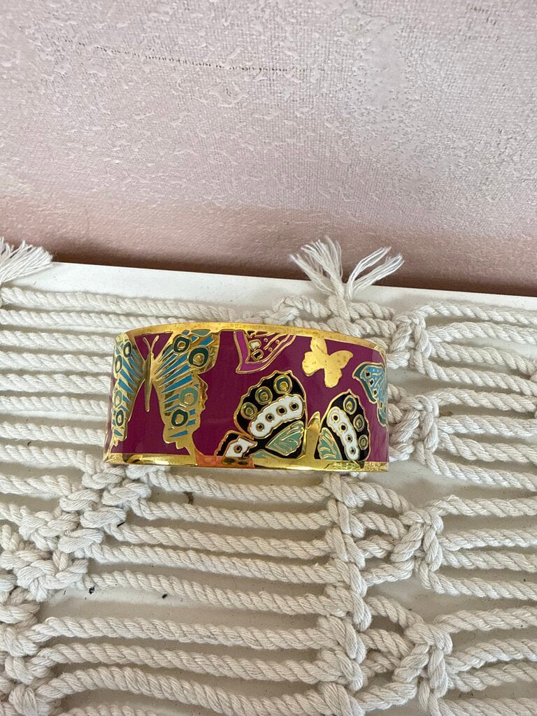 Johnny Was Purple Butterfly Cuff w/Box