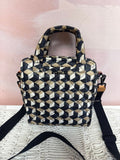 MZ Wallace Beige and Black Quitled Crossbody