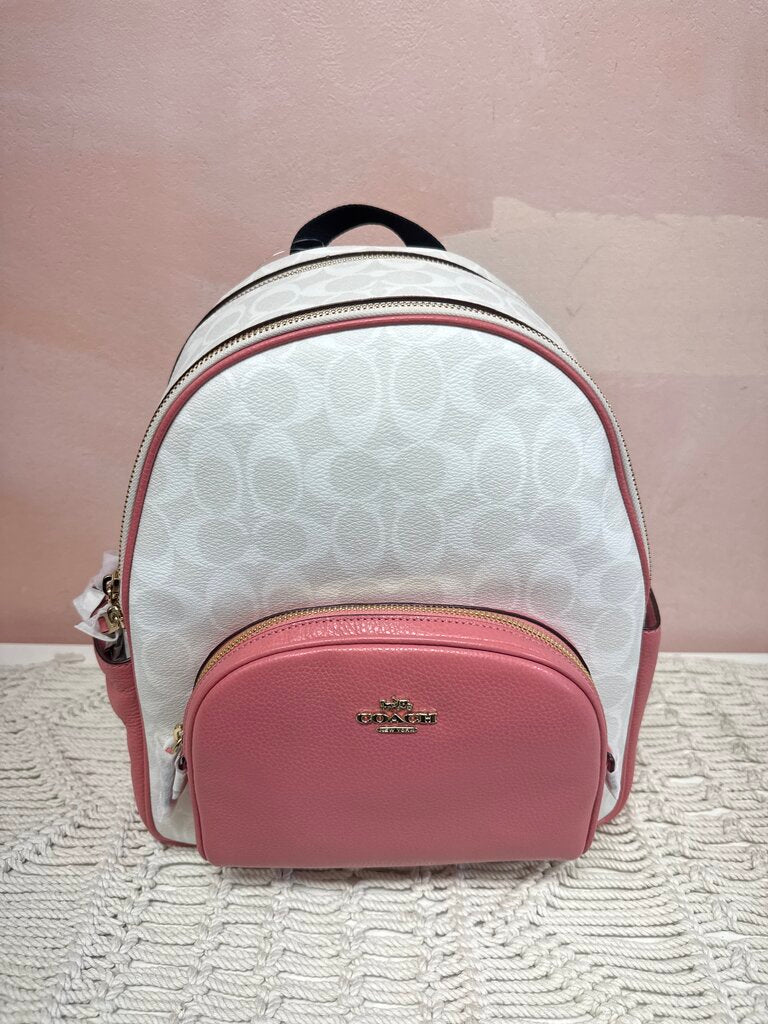 Coach Pink and White Backpack NWT