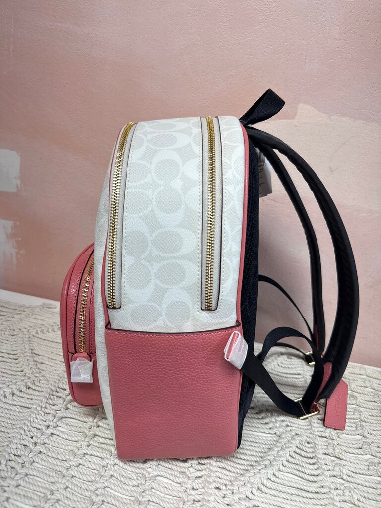 Coach Pink and White Backpack NWT