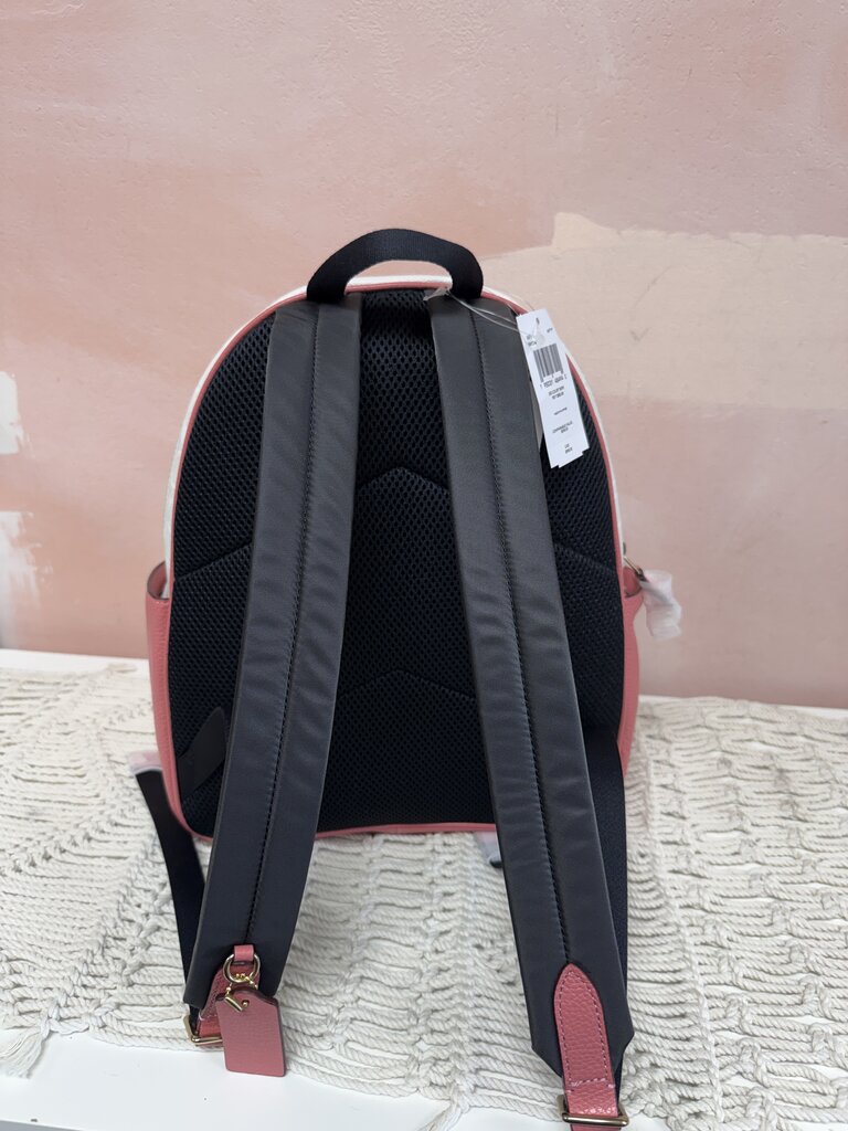 Coach Pink and White Backpack NWT