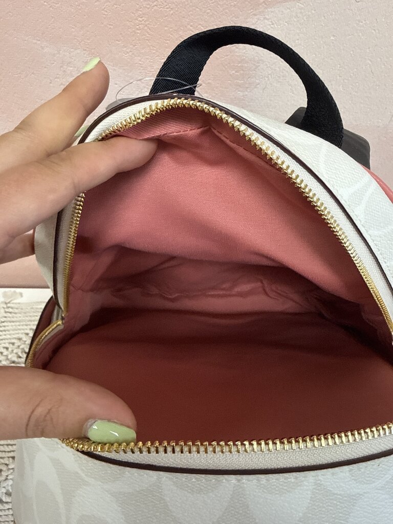 Coach Pink and White Backpack NWT