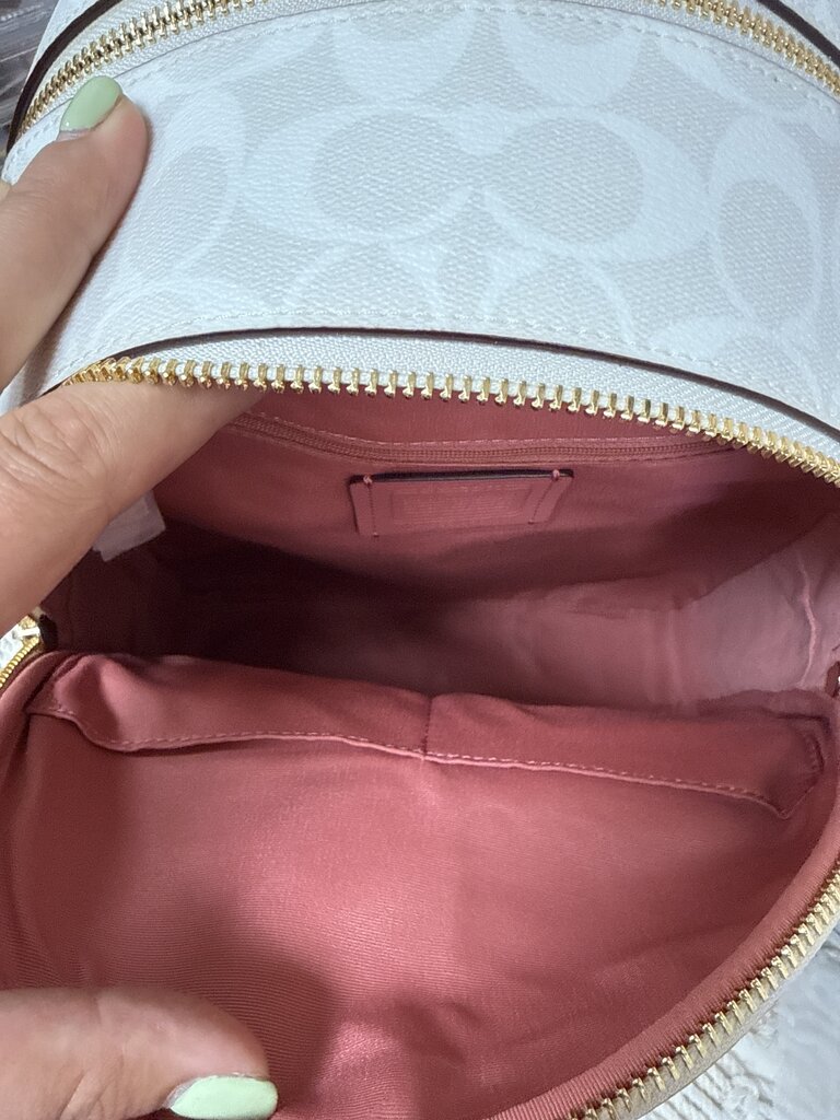 Coach Pink and White Backpack NWT