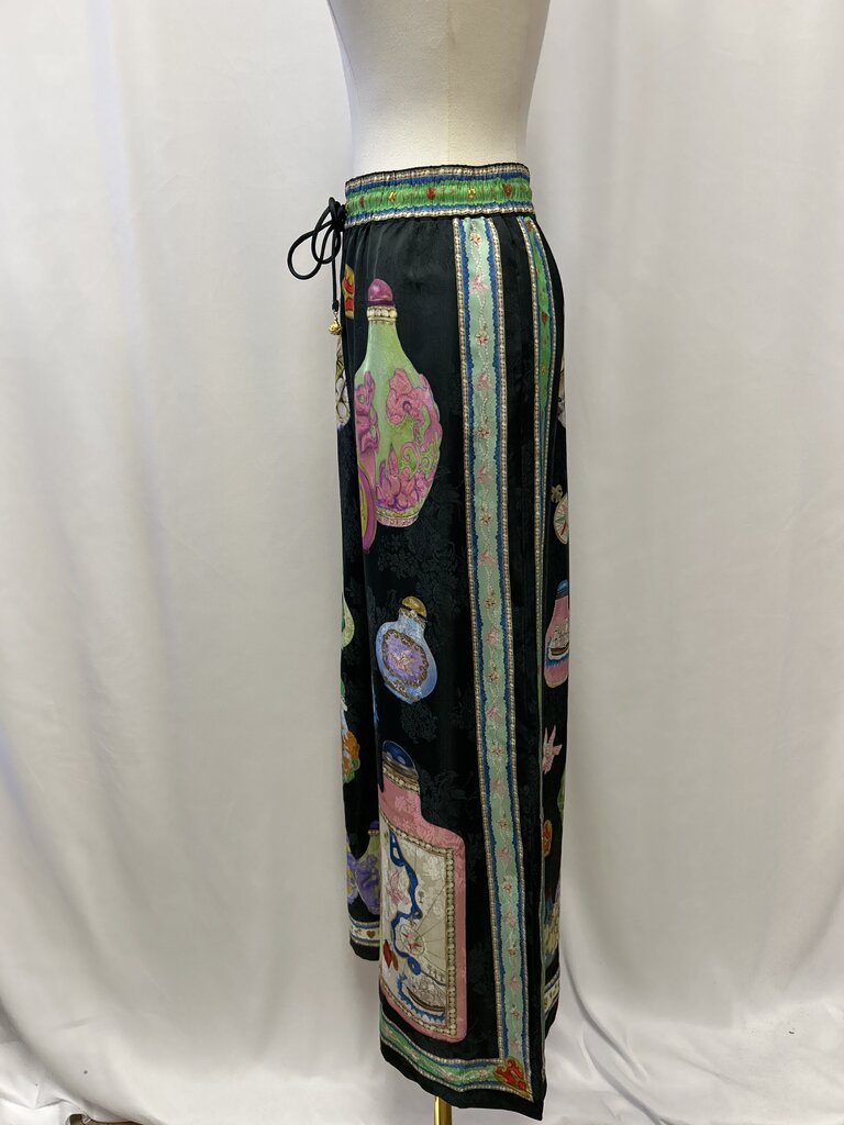 Alemais Black Ginger Jar Silk Pant