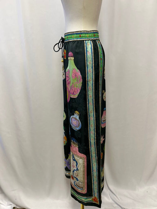 Alemais Black Ginger Jar Silk Pant