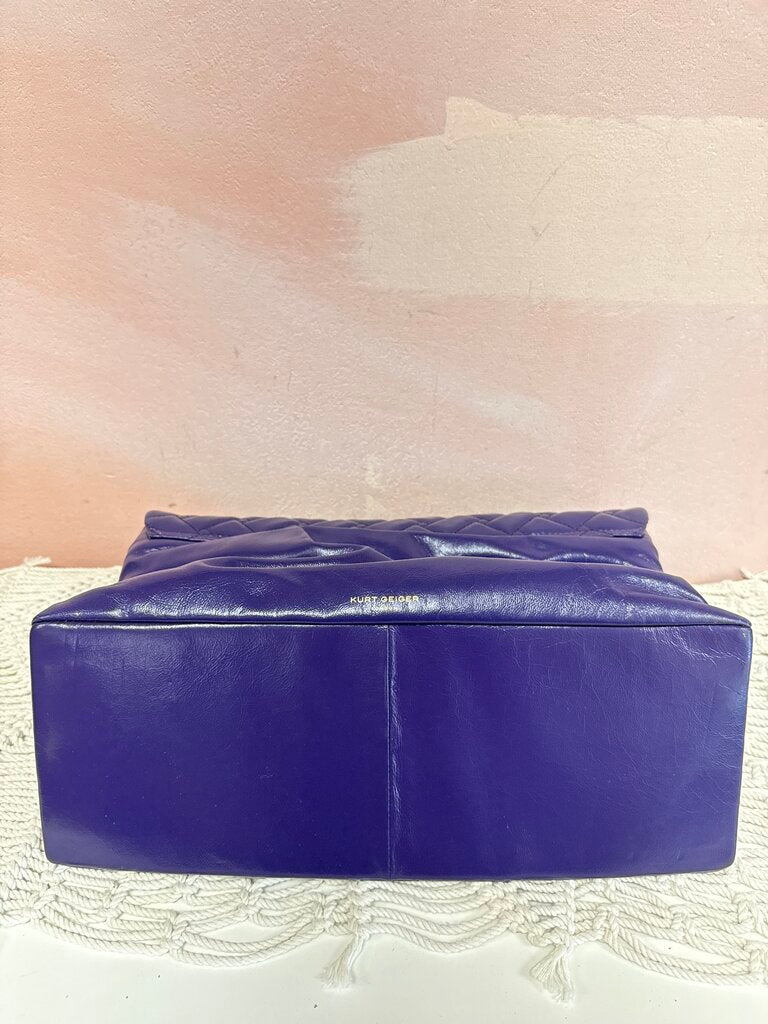 Kurt Geiger Purple Kensington Quilted Shoulder Bag