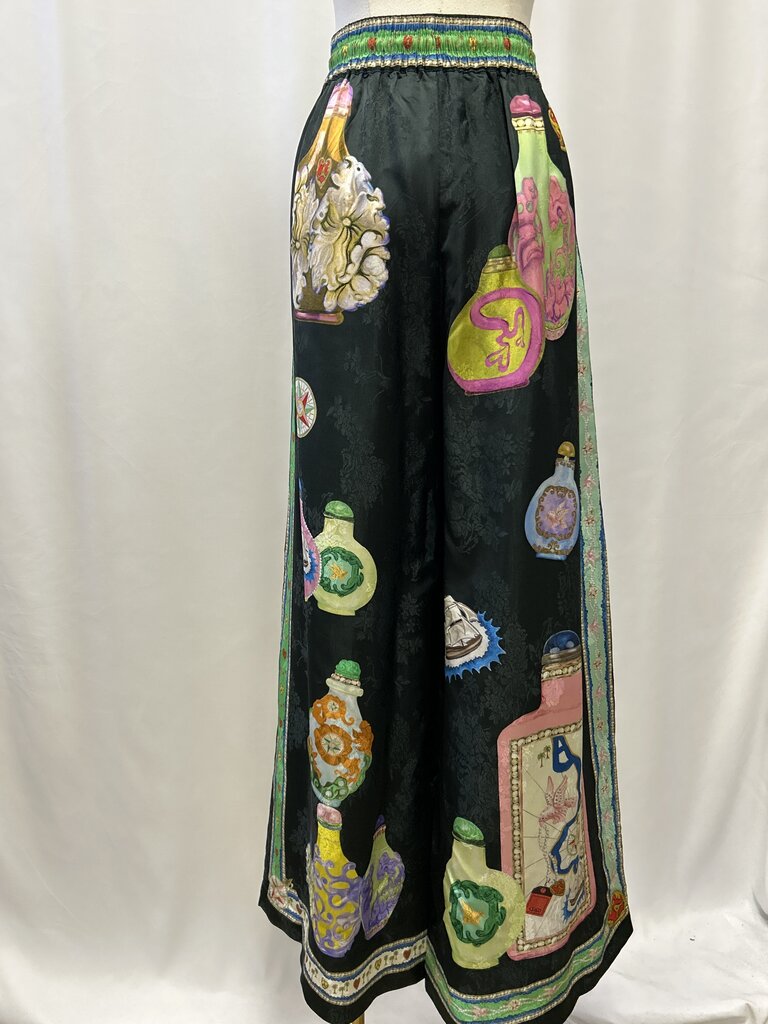 Alemais Black Ginger Jar Silk Pant