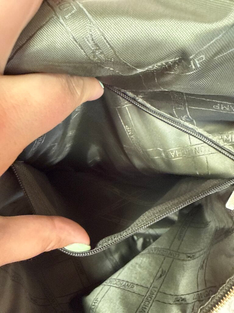 Longchamp Olive Leather Backpack W/ Dustbag