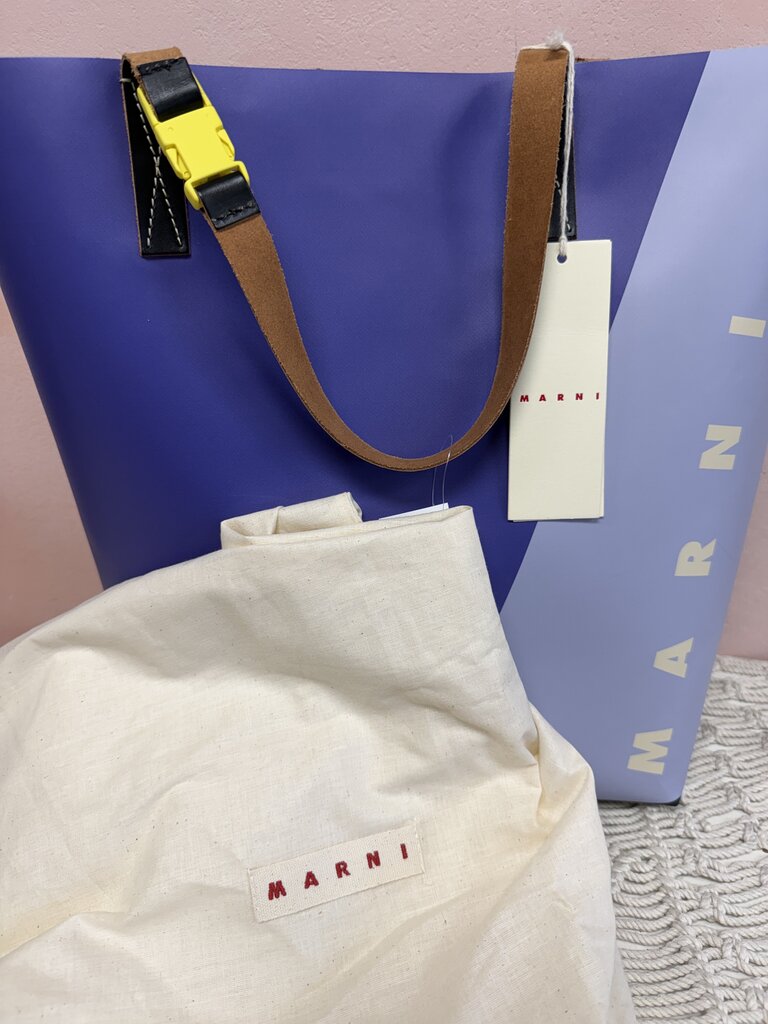 Marni Purple Block Tribeca Shopper Tote W/ Dustbag