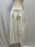 Maeve White Striped Cropped Trouser