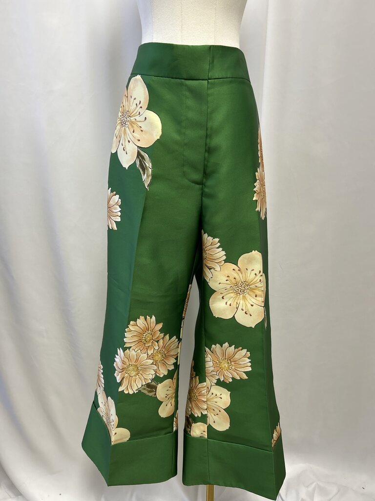 Alemais Green Floral Cuffed Pant NWT