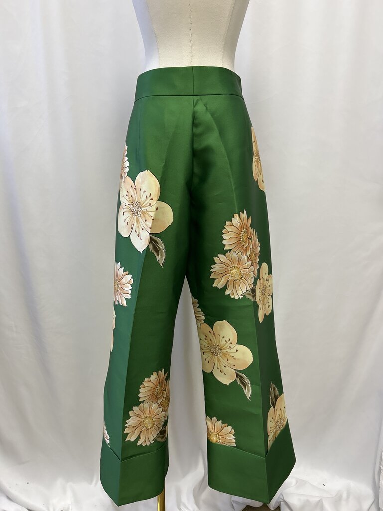 Alemais Green Floral Cuffed Pant NWT