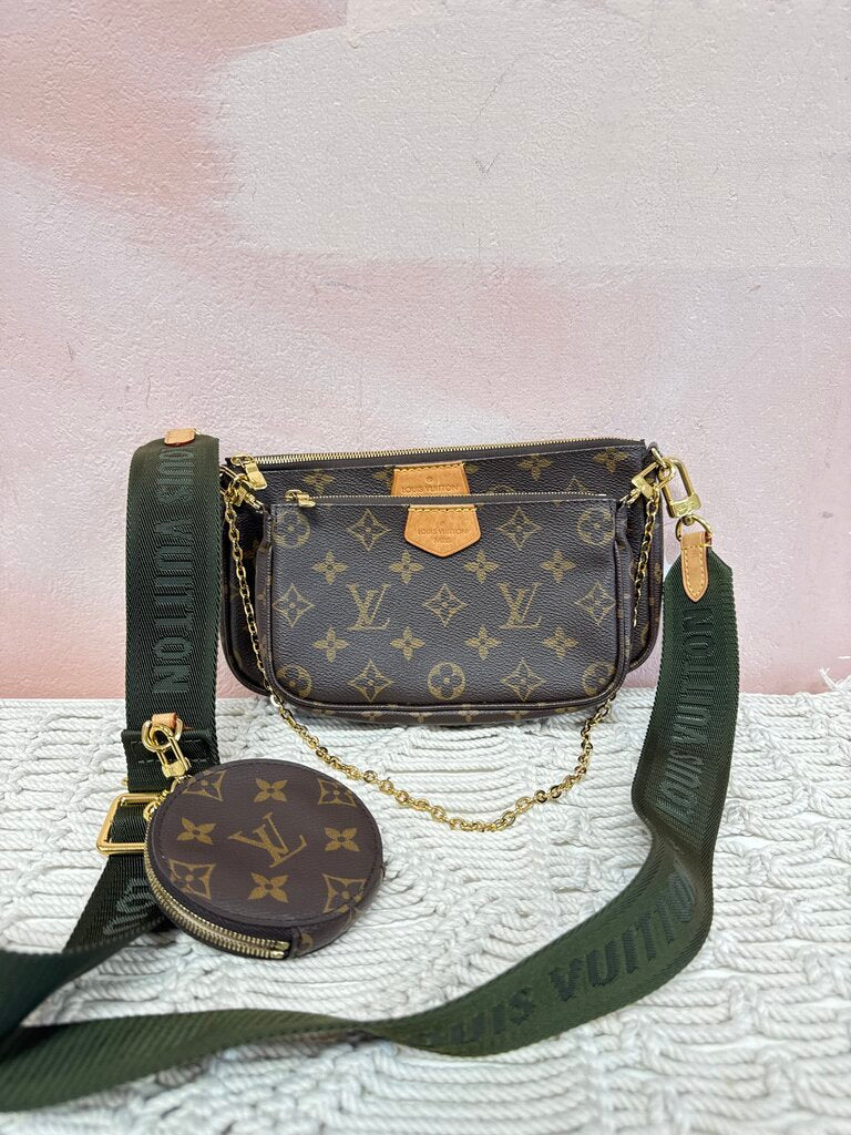 Louis Vuitton Monogram Kaki Multi-Pochette Crossbody w/Box