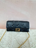 Fendi Black Logo Wallet on a Chain w/Box