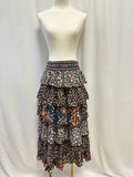 Farm Rio Black Floral Maxi Skirt