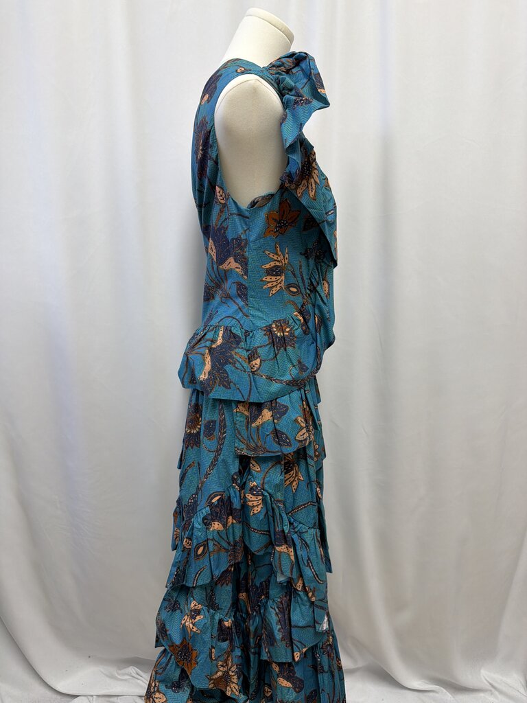 Ulla Johnson Blue Floral One Shoulder Dress