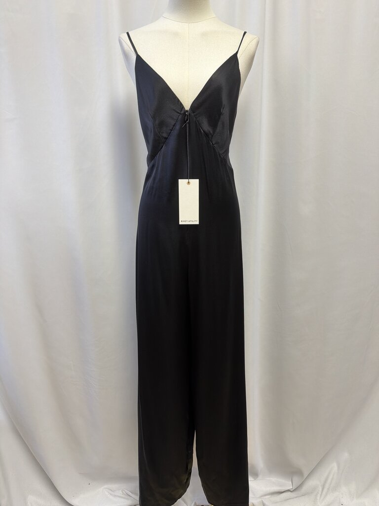 Rivet. Utility Black Slip Dress NWT