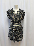 Ulla Johnson Blue Floral Ruffle Mini Dress