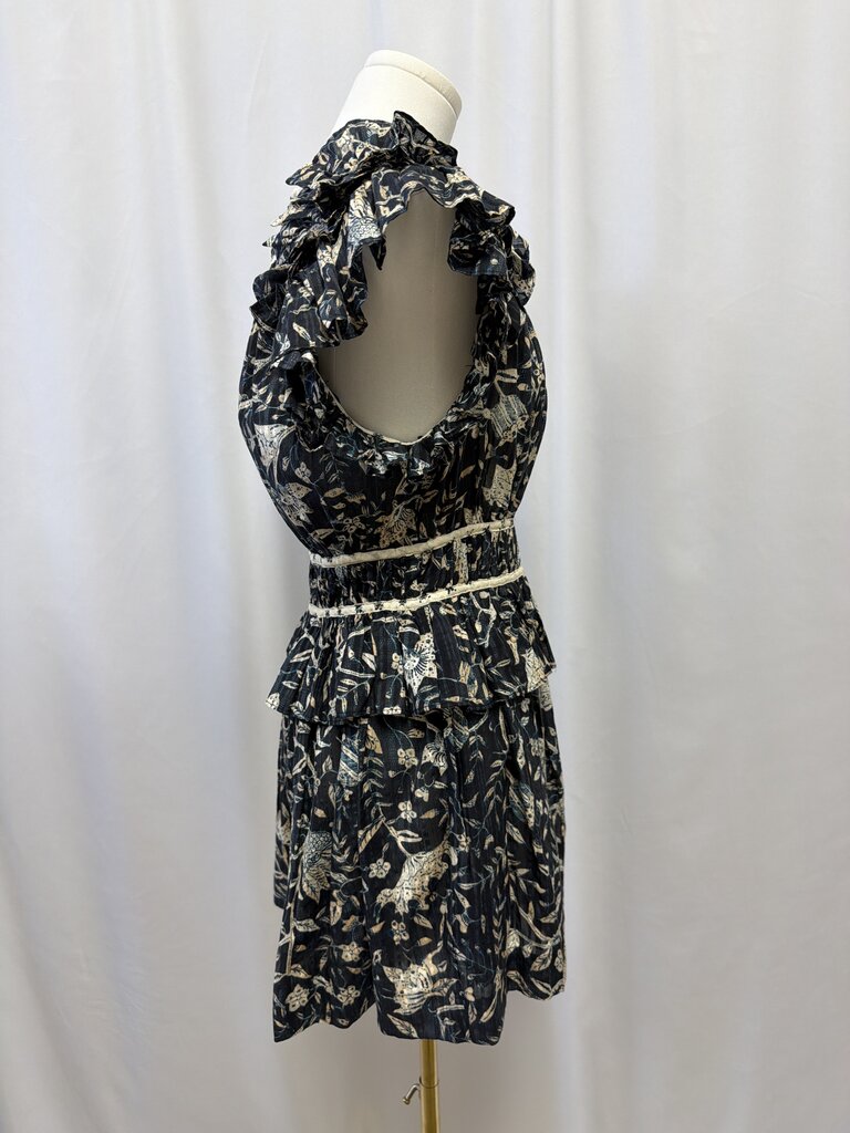 Ulla Johnson Blue Floral Ruffle Mini Dress