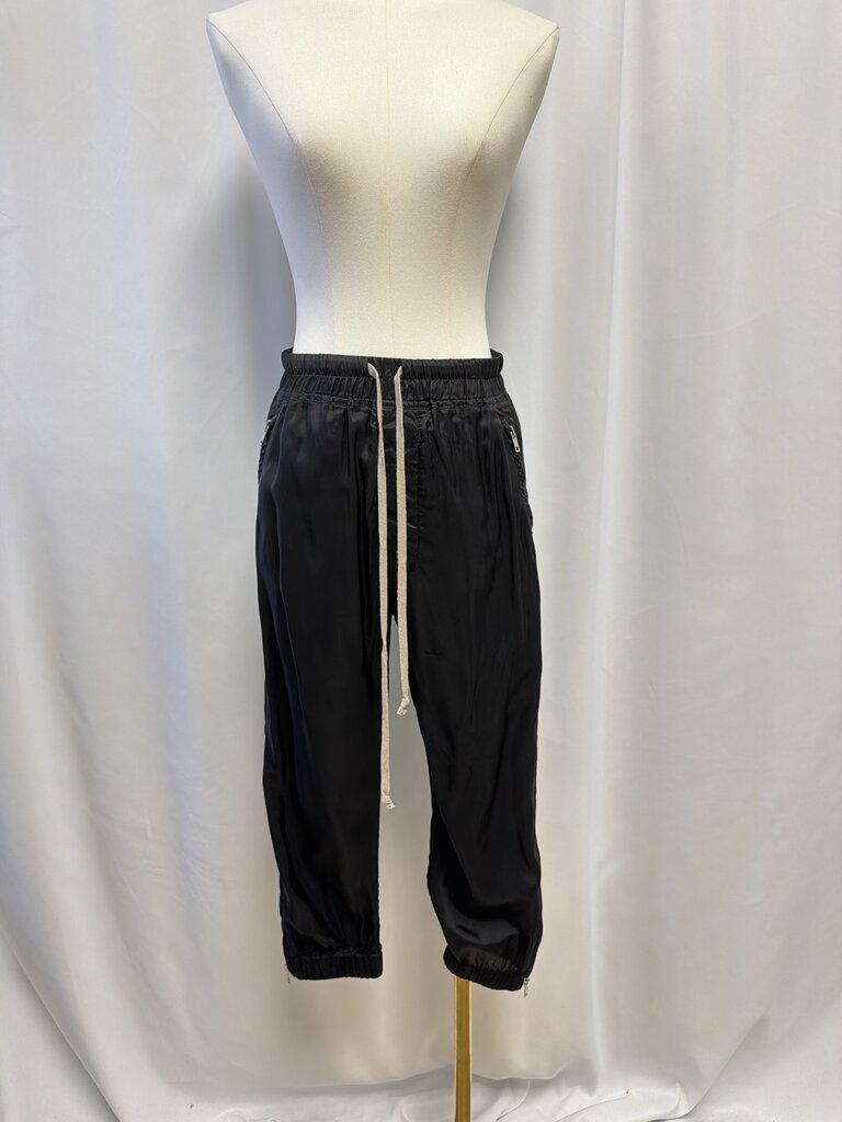 Rick Owens Black Nylon Cropped Jogger