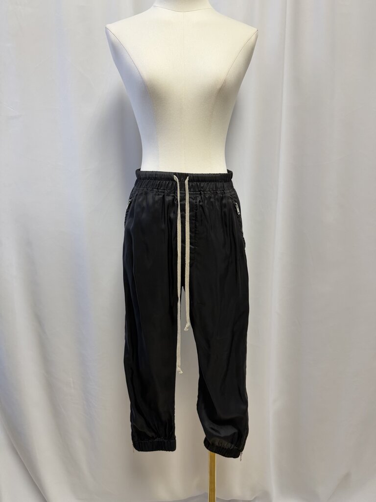 Rick Owens Black Nylon Cropped Jogger