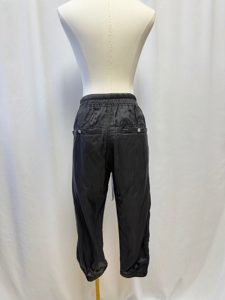 Rick Owens Black Nylon Cropped Jogger