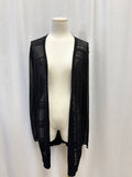 Eileen Fisher Black Knit Sheer Open Cardigan