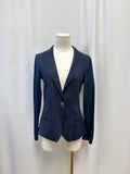 100% Capri Blue Linen Harringbone Blazer