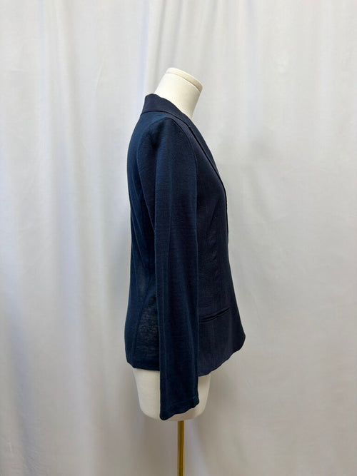 100% Capri Blue Linen Harringbone Blazer