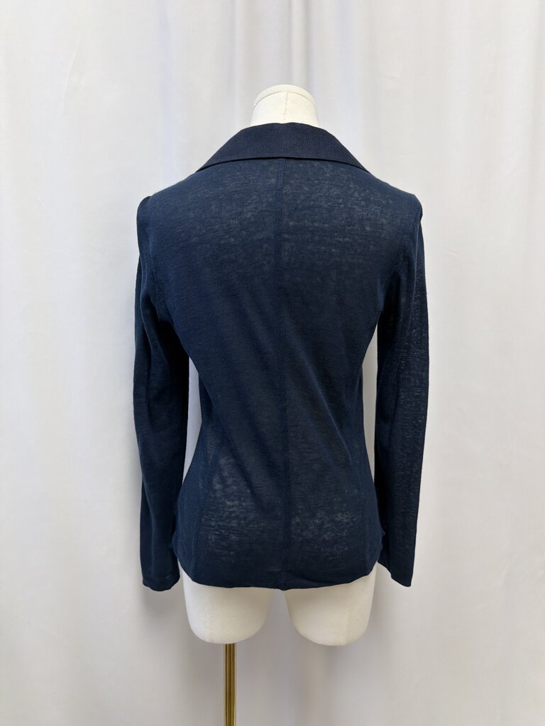 100% Capri Blue Linen Harringbone Blazer