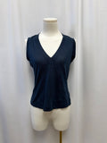 100% Capri Blue V-Neck Shell
