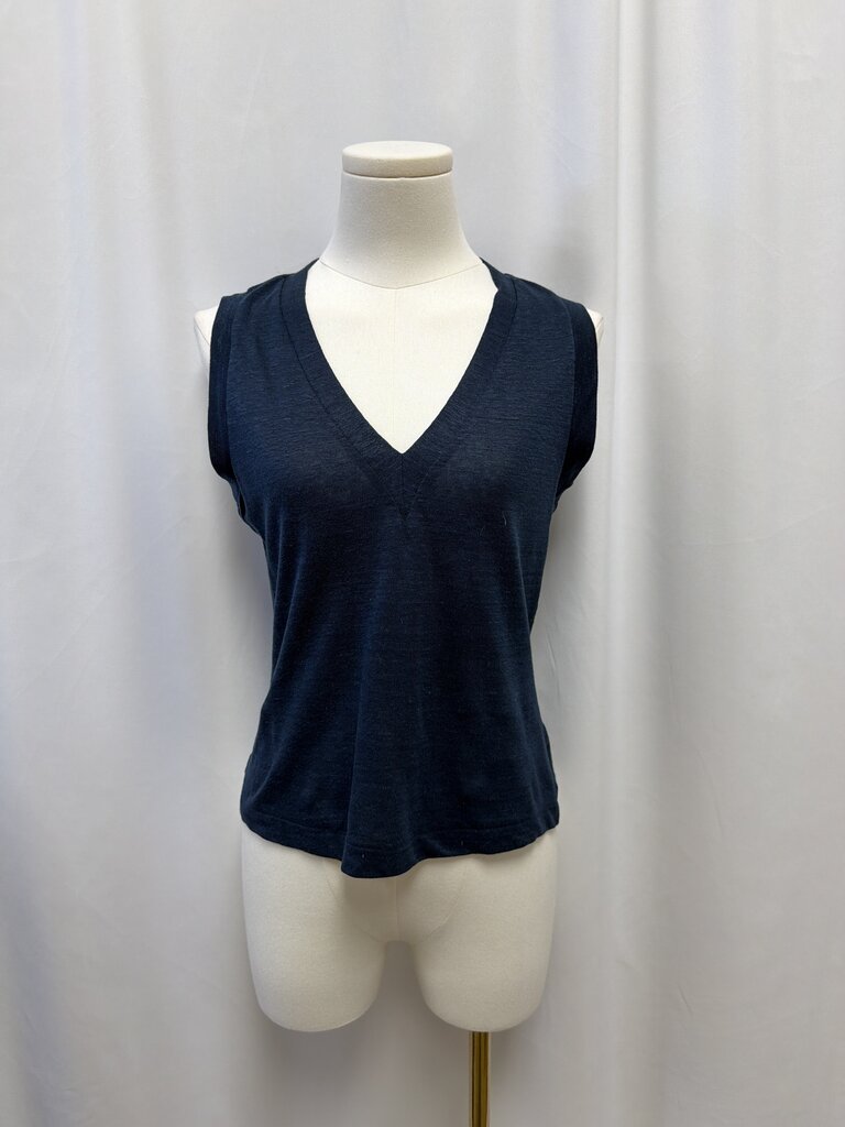100% Capri Blue V-Neck Shell