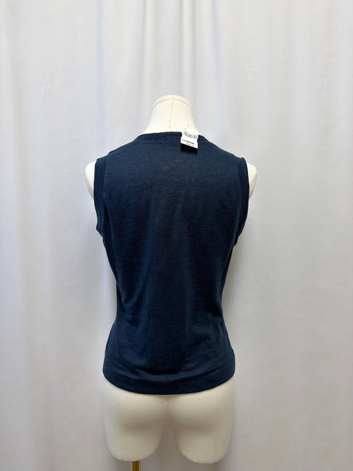 100% Capri Blue V-Neck Shell