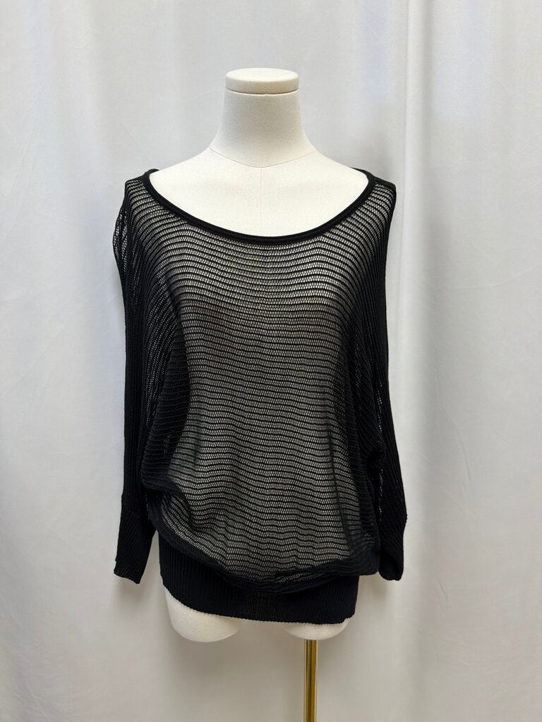 Eileen Fisher Black Knit V-Neck Sweater