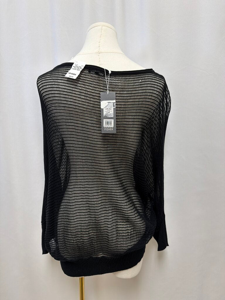 Eileen Fisher Black Knit V-Neck Sweater