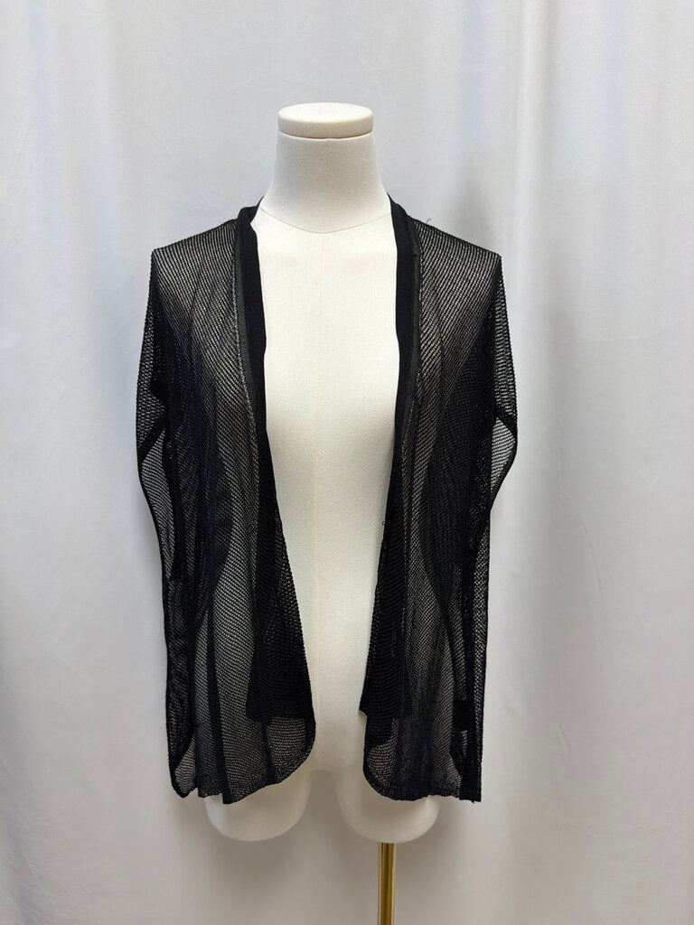Eileen Fisher Black Knit Open Vest