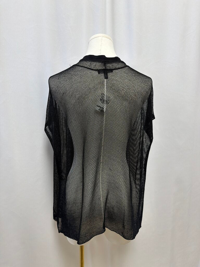 Eileen Fisher Black Knit Open Vest