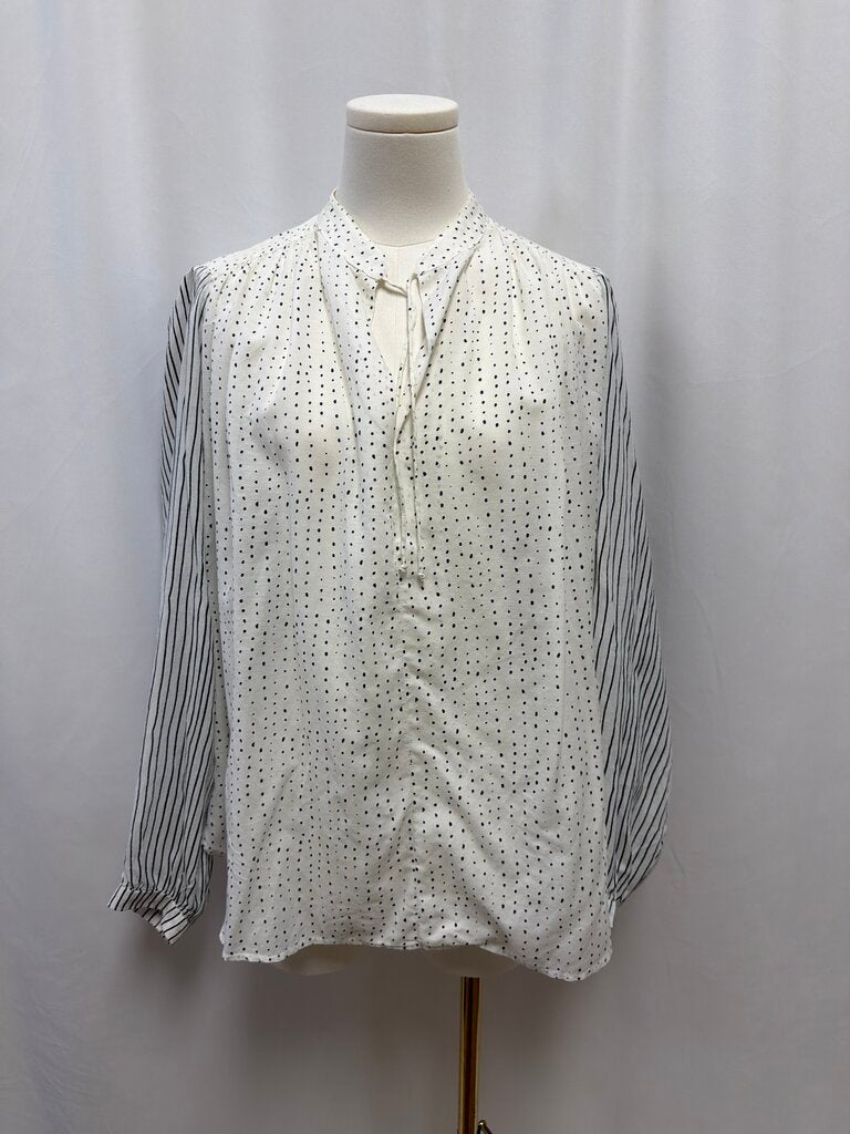 rag & bone White and Black Dot Blouse