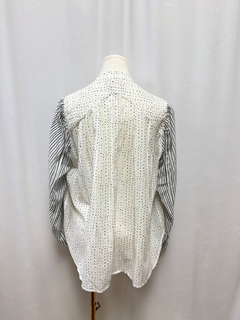 rag & bone White and Black Dot Blouse