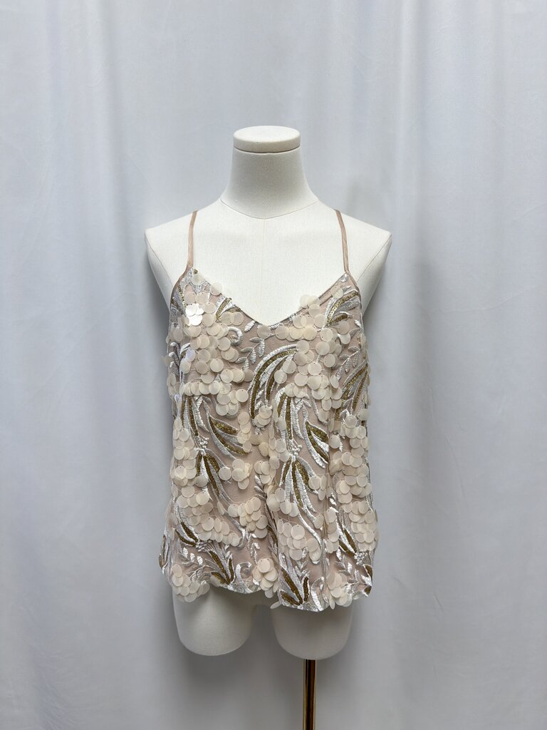 Porridge Beige Embellished Tank NWT