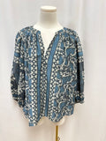 Velvet by Graham Spencer Blue and Grey Printed Blouse