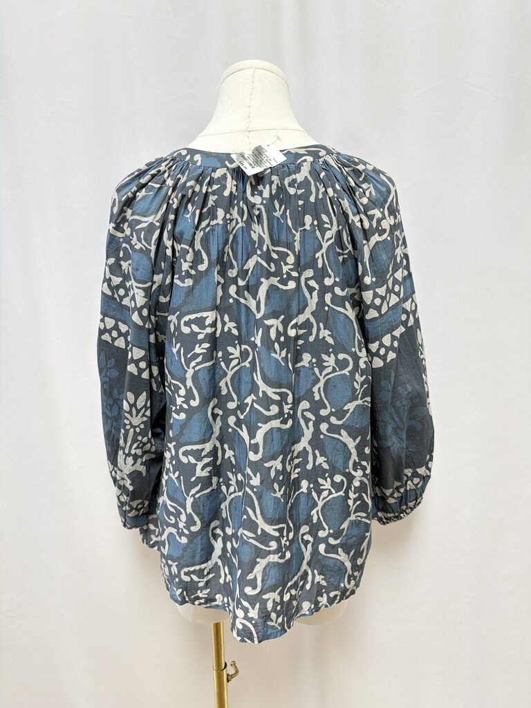 Velvet by Graham Spencer Blue and Grey Printed Blouse