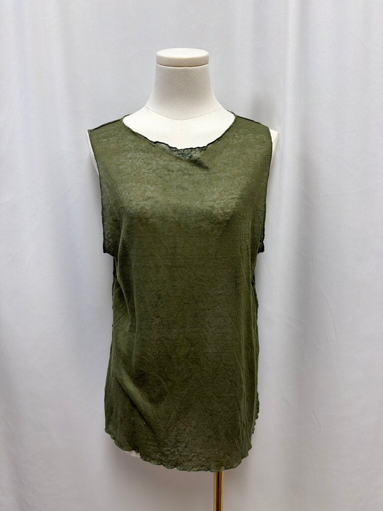 Massimo Dutti Olive Sleeveless Knit Top